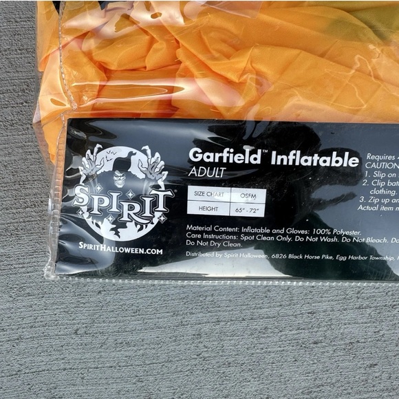 Spirit Halloween ADULT Garfield Inflatable Costume Cosplay O/S BRAND NEW - Picture 3 of 5